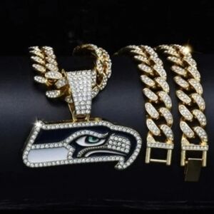 Seattle Seahawks Iced Cuban Chain Necklace